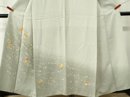 平和屋着物●訪問着　駒刺繍　雪輪松竹梅枝蕾文　暈し染め　金彩　正絹　逸品　CABM4246yc