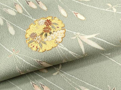 平和屋着物●訪問着　駒刺繍　雪輪松竹梅枝蕾文　暈し染め　金彩　正絹　逸品　CABM4246yc