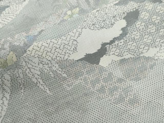 平和屋着物●本場大島紬　白大島　7マルキ　総絣　吉祥草花文　正絹　逸品　未使用　CABM4256yc