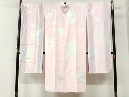 平和屋着物●長襦袢　袷　立涌舞蝶地紋　暈し染め　さが美扱い　半衿刺繍　正絹　逸品　CABM4257yc