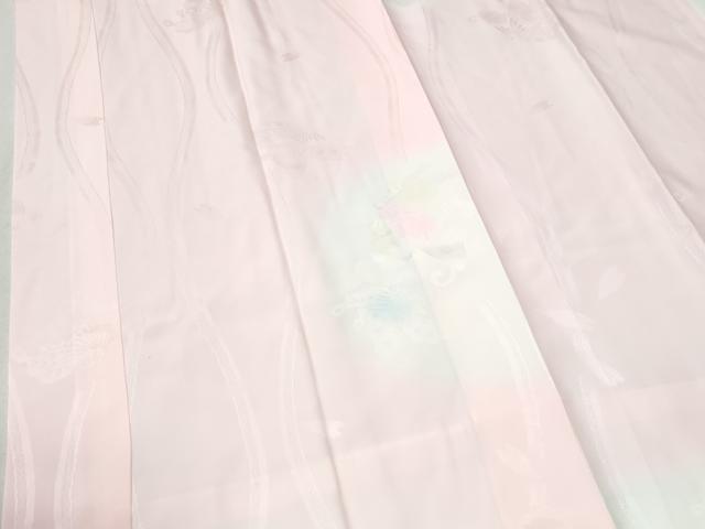 平和屋着物●長襦袢　袷　立涌舞蝶地紋　暈し染め　さが美扱い　半衿刺繍　正絹　逸品　CABM4257yc