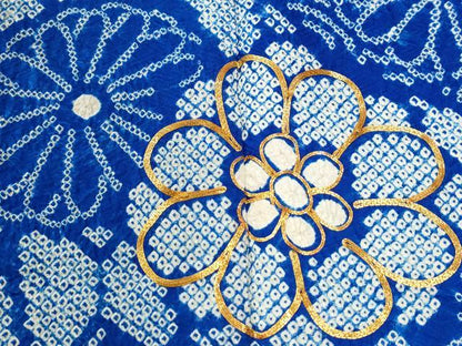 平和屋着物●豪華振袖　総絞り　駒刺繍　熨斗吉祥舞花文　正絹　逸品　CABM4262yc