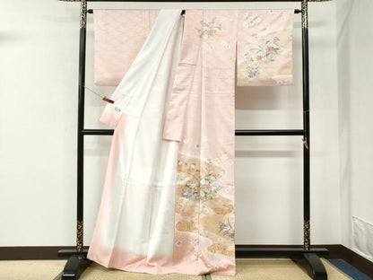 平和屋着物●洗える最高級着物　＜英＞はなぶさ謹製　訪問着　流水草花文　暈し染め　金彩　CABM4264yc
