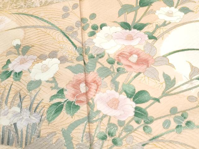 平和屋着物●洗える最高級着物　＜英＞はなぶさ謹製　訪問着　流水草花文　暈し染め　金彩　CABM4264yc