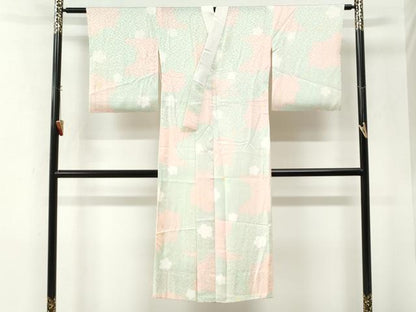 平和屋着物●長襦袢　無双仕立て　舞花文　正絹　逸品　CABM4266yc