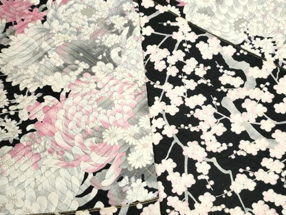 平和屋着物●豪華振袖　切嵌牡丹梅花文　黒地　金彩　正絹　逸品　CABM4269yc
