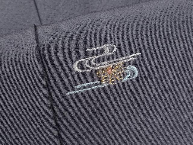 平和屋着物●上質な小紋　総刺繍　霞舞花文　金糸　正絹　逸品　CABM4273yc