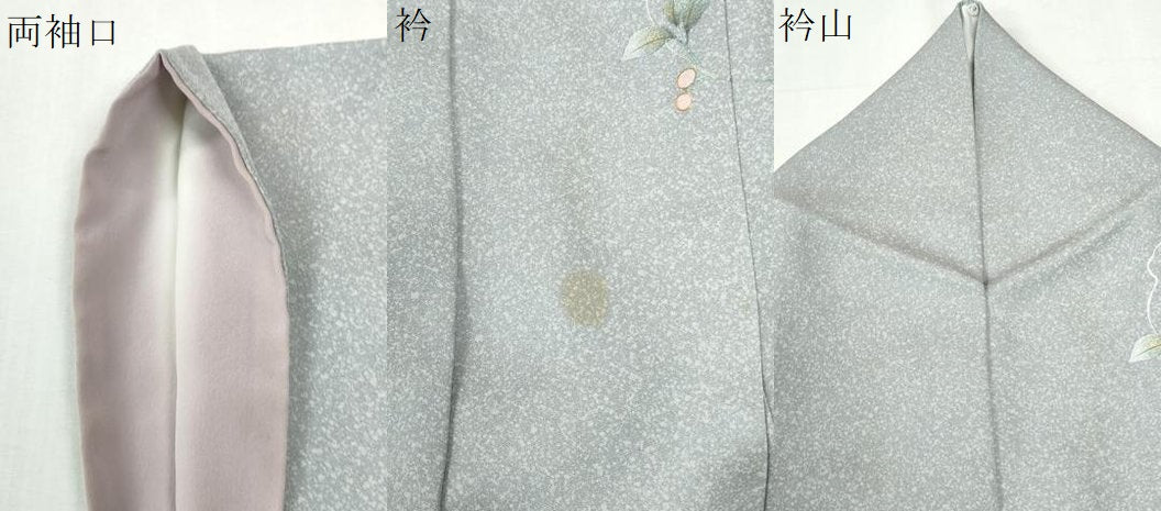 平和屋着物●訪問着　螺鈿　南天草花文　暈し染め　金彩　正絹　逸品　CABM4274yc