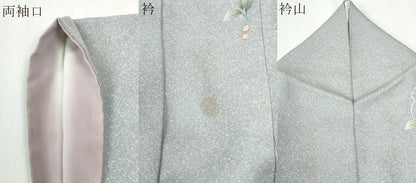 平和屋着物●訪問着　螺鈿　南天草花文　暈し染め　金彩　正絹　逸品　CABM4274yc
