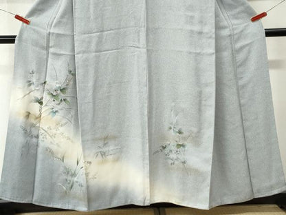 平和屋着物●訪問着　螺鈿　南天草花文　暈し染め　金彩　正絹　逸品　CABM4274yc