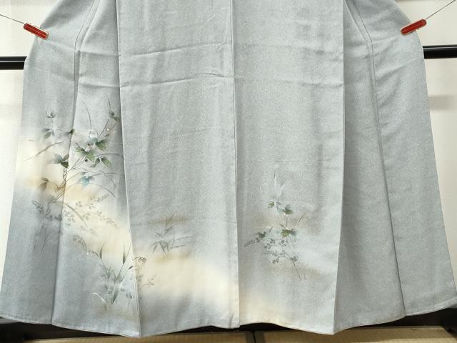 平和屋着物●訪問着　螺鈿　南天草花文　暈し染め　金彩　正絹　逸品　CABM4274yc