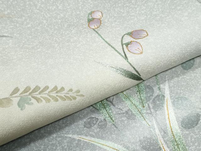 平和屋着物●訪問着　螺鈿　南天草花文　暈し染め　金彩　正絹　逸品　CABM4274yc