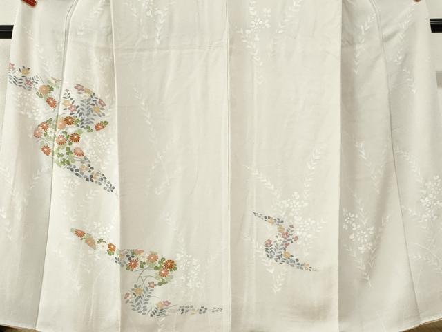 平和屋着物●訪問着　草花文　金彩　鬼しぼ縮緬　正絹　逸品　CABM4279yc