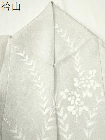 平和屋着物●訪問着　草花文　金彩　鬼しぼ縮緬　正絹　逸品　CABM4279yc