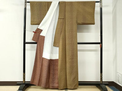 平和屋着物●江戸小紋　鮫小紋柄　舞花文　正絹　逸品　CABM4283yc