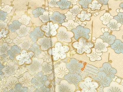 平和屋着物●豪華色留袖　駒刺繍　籬霞枝梅文　金彩　正絹　逸品　CABM4288yc