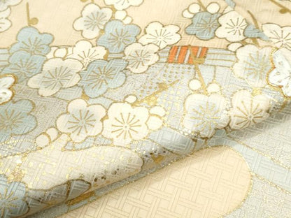 平和屋着物●豪華色留袖　駒刺繍　籬霞枝梅文　金彩　正絹　逸品　CABM4288yc