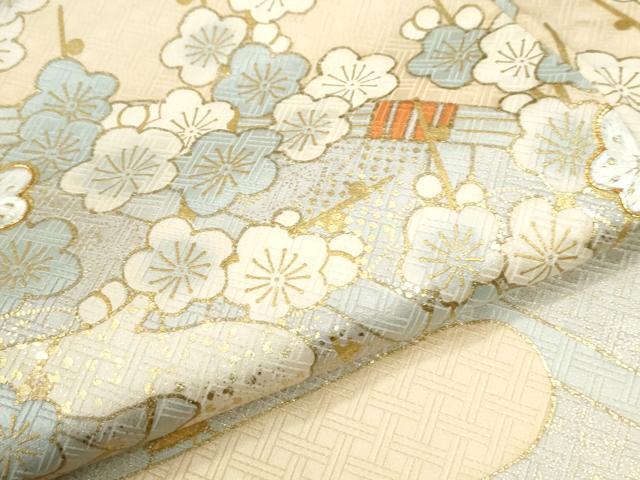 平和屋着物●豪華色留袖　駒刺繍　籬霞枝梅文　金彩　正絹　逸品　CABM4288yc
