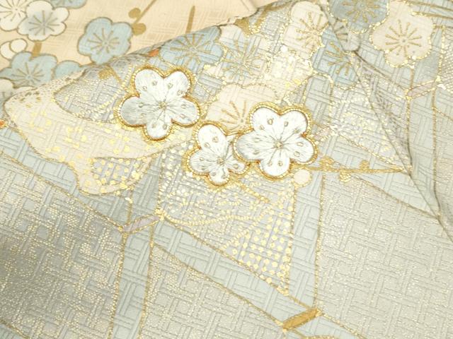 平和屋着物●豪華色留袖　駒刺繍　籬霞枝梅文　金彩　正絹　逸品　CABM4288yc