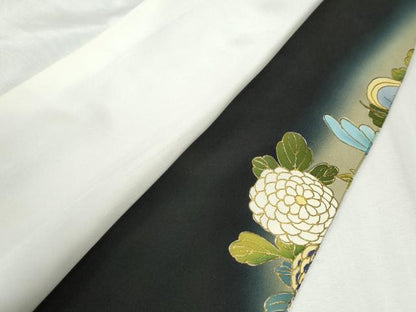 平和屋着物●豪華黒留袖　駒刺繍　松花丸文　暈し染め　金糸　小田急百貨店扱い　正絹　逸品　CABM4289yc
