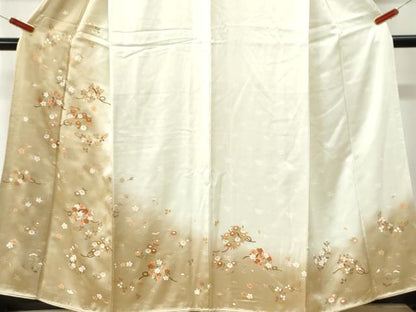平和屋着物●訪問着　草花文　暈し染め　金彩　正絹　逸品　CABM4291yc