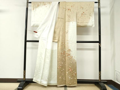 平和屋着物●訪問着　草花文　暈し染め　金彩　正絹　逸品　CABM4291yc