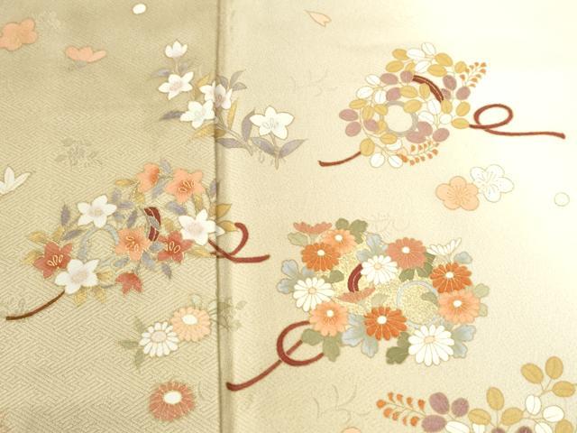 平和屋着物●訪問着　草花文　暈し染め　金彩　正絹　逸品　CABM4291yc