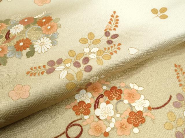 平和屋着物●訪問着　草花文　暈し染め　金彩　正絹　逸品　CABM4291yc