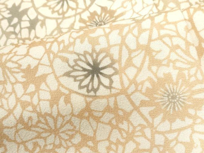 平和屋着物●訪問着　型染め　枝花文　正絹　逸品　CABM4296yc