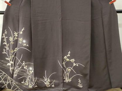 平和屋着物●訪問着　駒刺繍　立波竹垣枝花文　蛍暈し　金彩　正絹　逸品　CABM4299yc