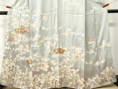 平和屋着物●訪問着　地紙草花文　暈し染め　金彩　正絹　逸品　CABM4310yc