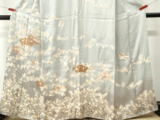平和屋着物●訪問着　地紙草花文　暈し染め　金彩　正絹　逸品　CABM4310yc