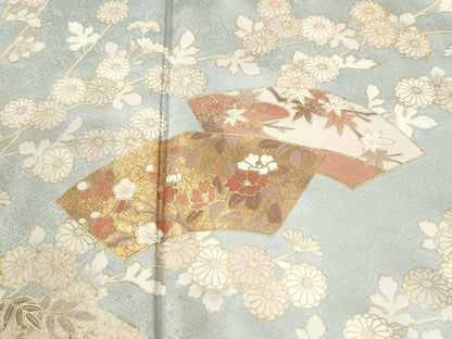 平和屋着物●訪問着　地紙草花文　暈し染め　金彩　正絹　逸品　CABM4310yc
