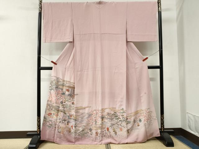 平和屋着物●豪華色留袖　作家物　駒刺繍　エ霞人物浜松風景文　暈し染め　金彩　さが美扱い　正絹　逸品　CABM4312yc