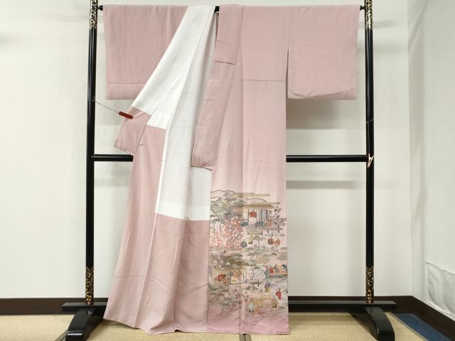 平和屋着物●豪華色留袖　作家物　駒刺繍　エ霞人物浜松風景文　暈し染め　金彩　さが美扱い　正絹　逸品　CABM4312yc