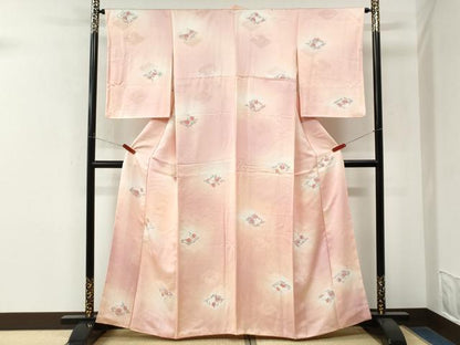 平和屋着物●上質な小紋　地紋起こし　菱草花文　暈し染め　正絹　逸品　CABM4315yc