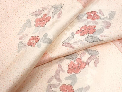 平和屋着物●上質な小紋　地紋起こし　菱草花文　暈し染め　正絹　逸品　CABM4315yc
