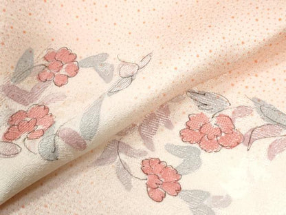 平和屋着物●上質な小紋　地紋起こし　菱草花文　暈し染め　正絹　逸品　CABM4315yc
