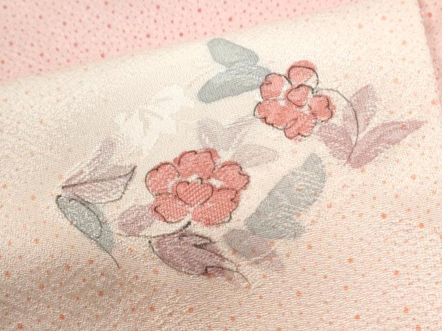 平和屋着物●上質な小紋　地紋起こし　菱草花文　暈し染め　正絹　逸品　CABM4315yc