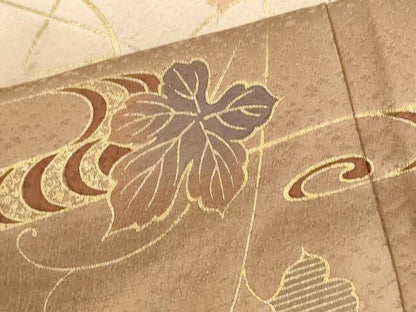 平和屋着物●訪問着　作家物　駒刺繍　竜田川舟花文　金彩　ロング丈　正絹　逸品　CABM4319yc