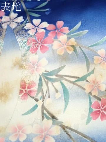 平和屋着物●豪華振袖　絞り　立波飛鶴梅舞桜文　暈し染め　金彩　正絹　逸品　CABM4328yc
