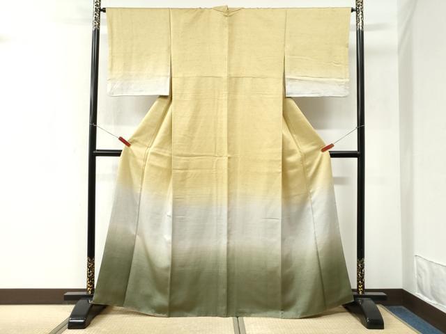 平和屋着物●十日町　加賀草木友禅の第一人者　田村哲彦　訪問着　霞文　正絹　逸品　CABM4332yc