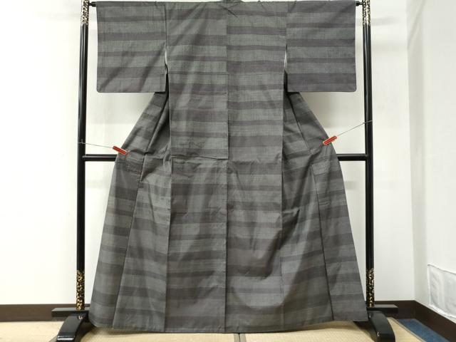 平和屋着物●本場大島紬　7マルキ　横段吉祥文　正絹　逸品　CABM4337yc