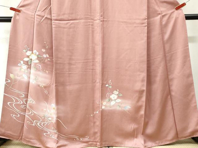平和屋着物●訪問着　流水枝花文　暈し染め　金彩　正絹　逸品　未使用　CABM4348yc