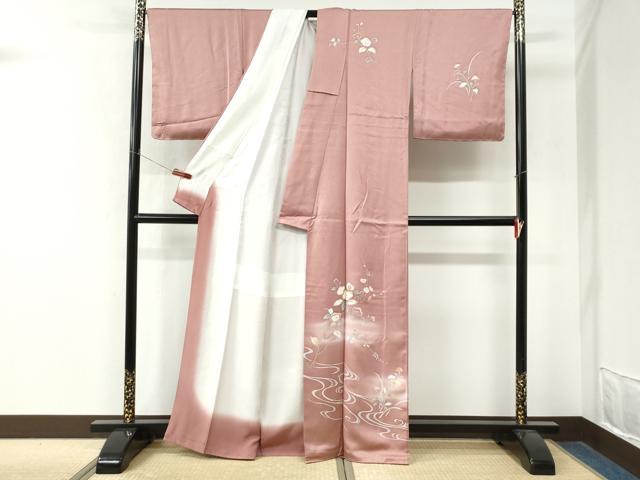 平和屋着物●訪問着　流水枝花文　暈し染め　金彩　正絹　逸品　未使用　CABM4348yc