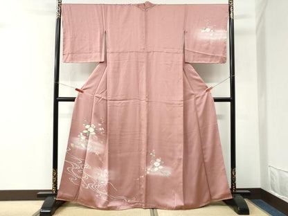 平和屋着物●訪問着　流水枝花文　暈し染め　金彩　正絹　逸品　未使用　CABM4348yc