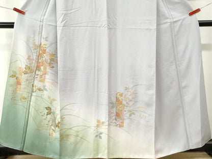 平和屋着物●訪問着　短冊花唐草文　暈し染め　金彩　正絹　逸品　CABM4349yc