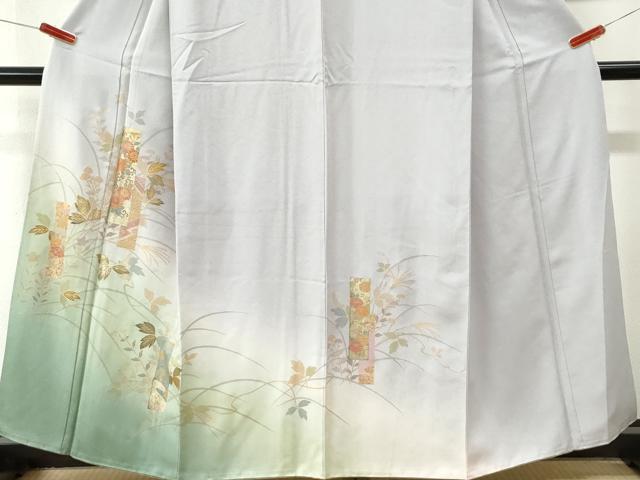 平和屋着物●訪問着　短冊花唐草文　暈し染め　金彩　正絹　逸品　CABM4349yc