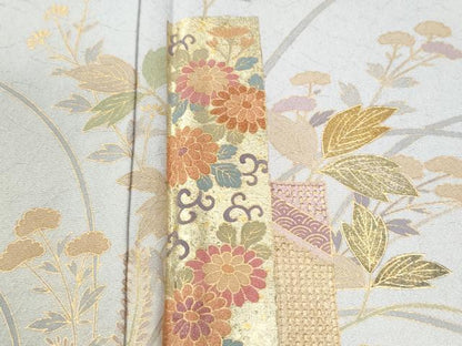 平和屋着物●訪問着　短冊花唐草文　暈し染め　金彩　正絹　逸品　CABM4349yc