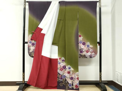 平和屋着物●豪華振袖　辻が花　暈し染め　金彩　正絹　逸品　CABM4350yc